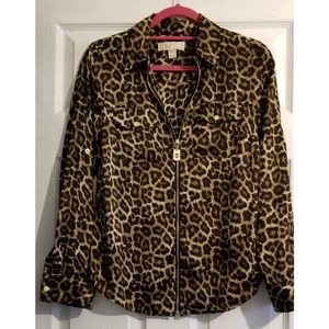 MICHAEL Michael Kors  Leopard Dog Tag Shirt